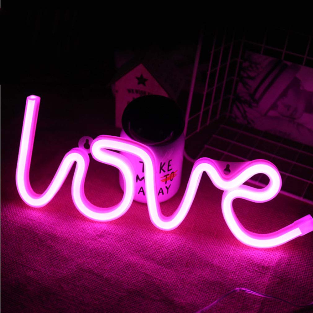 USB Battery Powered Creative LED Neon Light Sign LOVE Cat Rainbow Lip Neon Lamp For Party Wedding Bedroom Home Decor Night Lamp