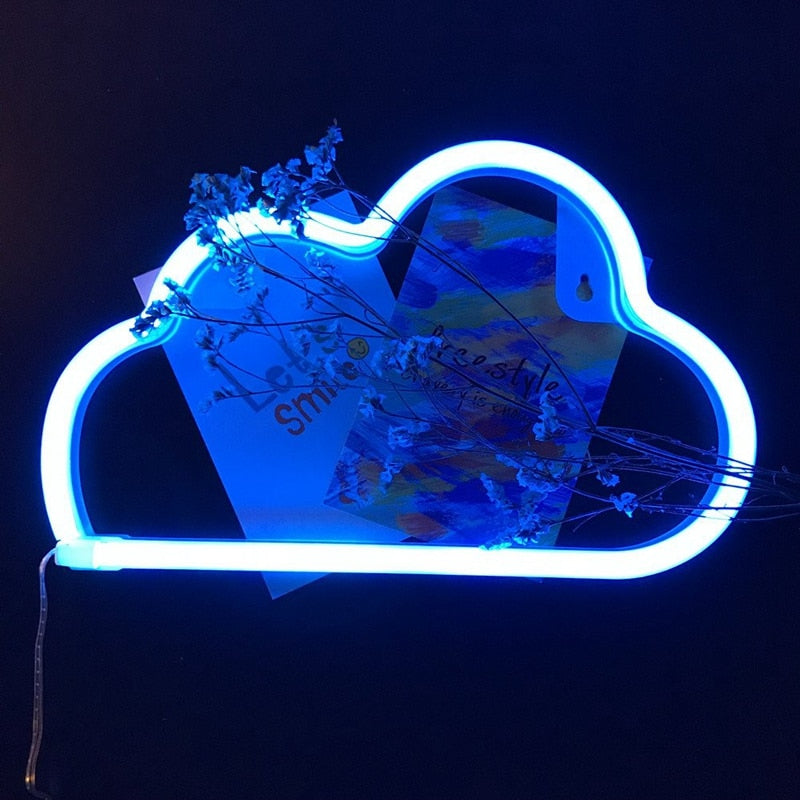 USB Battery Powered Creative LED Neon Light Sign LOVE Cat Rainbow Lip Neon Lamp For Party Wedding Bedroom Home Decor Night Lamp