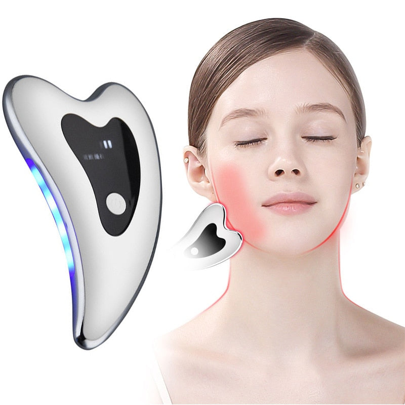 USB Charging Facial Lifting Crystal Scraping Board Massager for Face Instrument Wrinkle Remover Chin Neck Beauty Skin Care Tools