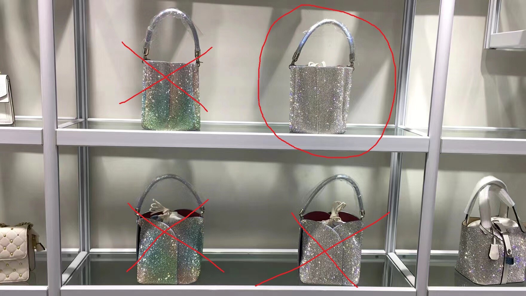 Women Full Diamond Rhinestone Bucket Handbag Shoulder Crossbody Bag Ladies Shiny Crystal Clutch Purse For Party Evening Bag