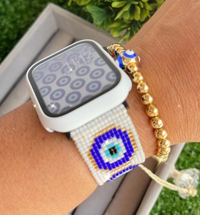 New Design Luxury Miyuki Beads Apple Watch Band Evil Eye The