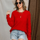 Round Neck Raglan Sleeve Sweater