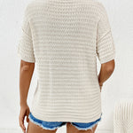 White Short Sleeve Knit Top