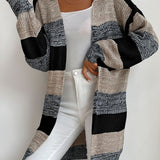 Striped Long Sleeve Duster Cardigan