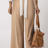 Smocked High Waist Wide Leg Pants