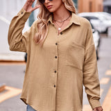 Textured Dropped Shoulder Shaket
