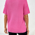 Pink Short Sleeve Knit Top